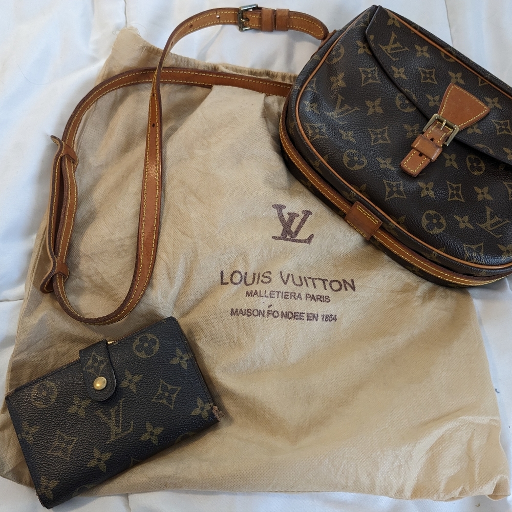 Louis Vuitton Jeune Fille MM shoulder crossbody bag AND wallet combo